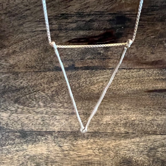 Sterling Silver Necklace with Diamond Bezels by Saundra Messinger - Picture 2 of 7